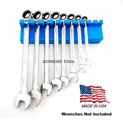 Mechanic Time Saver 10 Slot Magnetic Wrench Rack Holder Caddy Metric MTS USA - Image 1 of 2