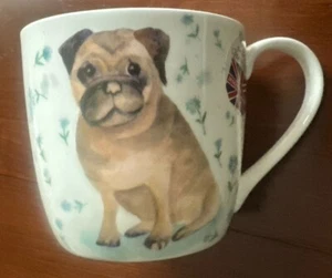 New Rose of England Mug Cup Fine Bone China Pug Puppy Dog - Picture 1 of 4