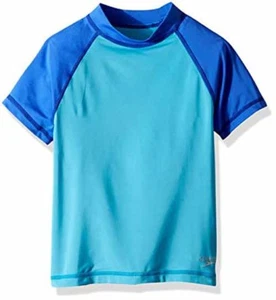 Speedo Girls' Short Sleeve Colorblock Rash Guard SIZE M - Picture 1 of 1
