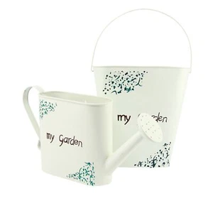'My Garden' Ivory Shabby Chic Vintage Planters! Metal Plant Pots Planter - Picture 1 of 3