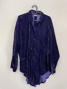 Next velvet shirt blouse purple vintage 90’s open back size M