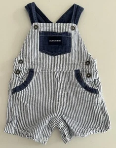 Baby Boy’s Calvin Klein One PC Denim Colored striped Romper sz 3-6M - Picture 1 of 7
