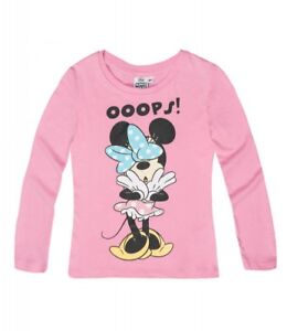 DISNEY t-shirt fille MINNIE taille 4, 6 ou 8 ans rose manches longues haut NEUF