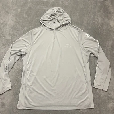 Realtree Fishing Mens Performance Hoodie Long Sleeve Solid Gray Size XXL - Image 1 of 4