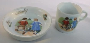 Vintage Jack and Jill Baby Bowl and Cup Set Germany - Picture 1 of 10