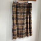 Country Collection Pleated Skirt Size 18 Pink Mustard Check Wool W34 Traitors