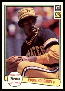 1982 Donruss Baseball Card Eddie Solomon Pittsburgh Pirates #437