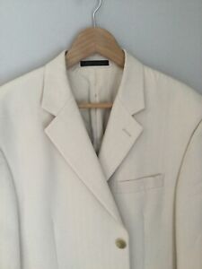 Chaps Ralph Lauren Jacket Mens Cream White Blazer 3 Button 42R