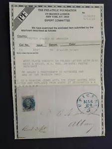 New York: Utica 1850 #1 (Four Margins!) Cover, Blue CDS & Grid, PF 1984 Cert - Picture 1 of 8