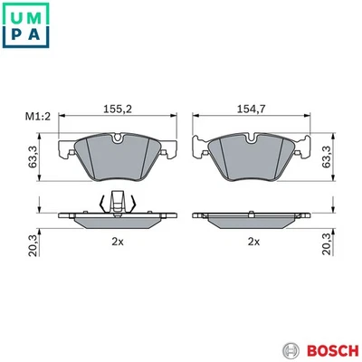 BRAKE PAD SET DISC BRAKE 0 986 424 621 FOR BMW N51B30A N52B30A 3.0L 6cyl - Image 1 of 4