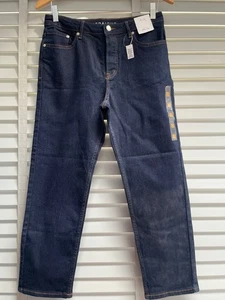 M&S Straight Leg Jeans UK 10 S Navy Blue Mid Rise Womens Stretch Denim - Picture 1 of 9