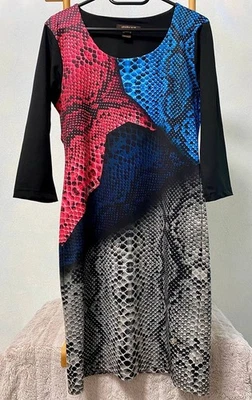 Roberto Cavalli змея печать обтяжку платье M сделано в Италии дизайнерский гламур - Изображение 1 из 4