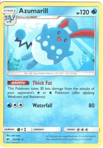 Azumarill - SM - Burning Shadows 35/147 - Rare - NM Pokémon TCG - Picture 1 of 2