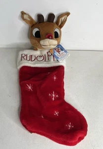 Vintage Rudolph Weihnachtsstrumpf Plüsch 093051 Seasonal Specialties 1992 - Bild 1 von 4