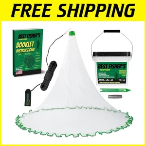 Real Lead Double Line Cast Net - Sizes: 4ft-12ft, E-Book & Utility Box Included - Picture 1 of 9