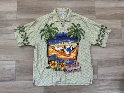 Camisa de Colección Big Dogs Para Hombre con Botones GRANDE Relajada Rayón Puesta de Sol Playa Años 90 Y2K Usada en Excelente Condición Foto 1 de 4