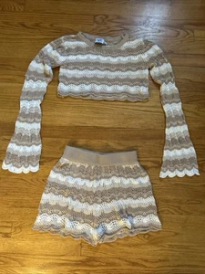 Set maglia Princess Polly LEAH USATO IN OTTIME CONDIZIONI bianco/beige US 4 - Foto 1 di 13