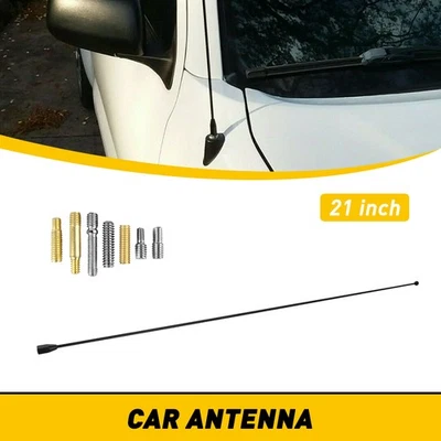 21" Antenna Car Auto Mast Power FM/AM Stereo Signal Radio Aerial Black Universal - Image 1 of 4