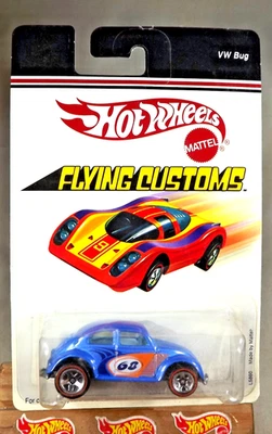2007 Hot Wheels Target Flying Customs VW BUG Blue w/Red Line Chrome 5 Spokes - Image 1 of 4