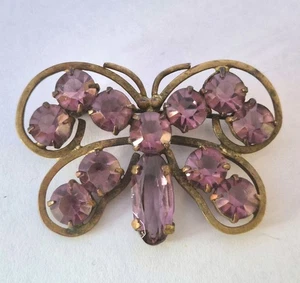Art Deco Brosche Tschechischer Strass Schmetterling  - Bild 1 von 4