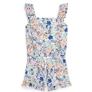 Polo Ralph Lauren Big Girls Tropical-Print Ruffled Cotton Romper Size M 197 - Picture 1 of 3
