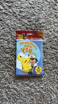 Pokemon Ash Pikachu 5 Invitaciones de Fiesta para Niños - Lote de 3 Packs (15 Invitaciones en Total) Foto 1 de 3