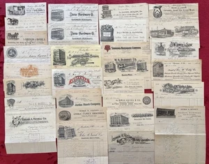 1879-1917 BILLHEADS - ZIGARREN & BONBONBONS - GLASWAREN - HUFEISEN - HOLZ & KOHLE & MEHR - Bild 1 von 15