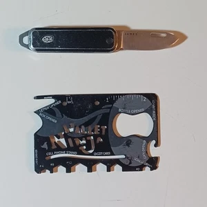 The James Brand Elko Slipjoint Knife 12C27 Black + Wallet Ninja Tool - Picture 1 of 6