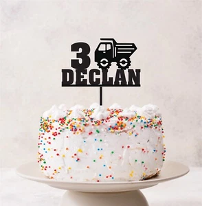 Dump Truck Sport Acrylic Personalised Cake Topper Birthday Kids Children Adults - Picture 1 of 2