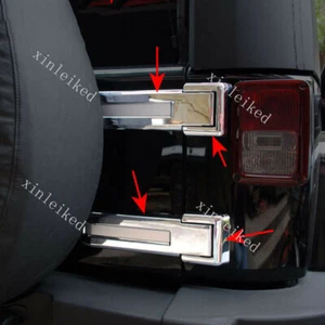 Chrome Tailgate Door Hinge Cover Protector Part For Jeep wrangler JK JKU 2007-17 - Foto 1 di 3