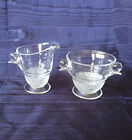Duncan Miller CLEAR Tear Drop OPEN SUGAR and CREAMER with Solid Ball Handle
