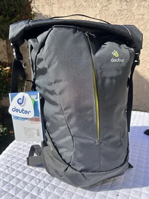 Deuter Roll top Triple All Black Hiking Day Pack XV 3 SL Backpack Lightweight - Image 1 of 4
