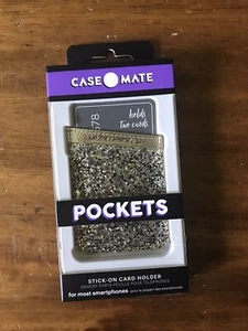 New Case-Mate Pockets Series Stick On Credit Card Wallet for Phones Glitter - Picture 1 of 5