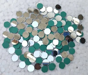 Espejo artesanal de forma redonda de 50 piezas, espejo de vidrio, adornos de espejo, tamaño 9 mm x 9 mm - Imagen 1 de 6