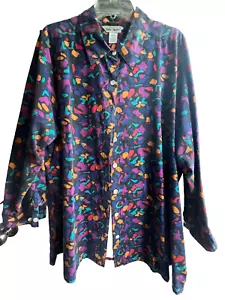 Ulla Popkin Vintage 1980’s 80’s women size 20/22 shirt leopard classic eighties - Bild 1 von 5