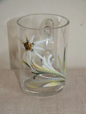 + Ancien verre, chope allemande en verre émaillé souvenir de Grevenbroich + - Photo 1/4