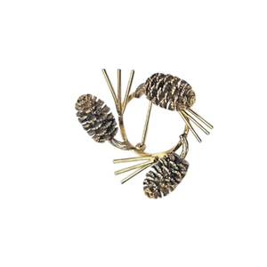 Vintage CRCO Charles Reis 12K GF Gold Fill Sterling Silver Pinecone Swirl Brooch - Picture 1 of 4