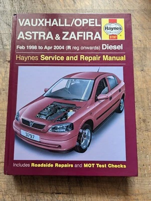 Vauxhall Astra Opel Mk4 & Zafira (Diesel) Haynes Workshop Manual 1998-2004 - Image 1 of 4