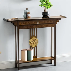 UNHO Chinese Style Console Table Narrow Skinny Hallway Table Sofa Table w Drawer - Picture 1 of 10