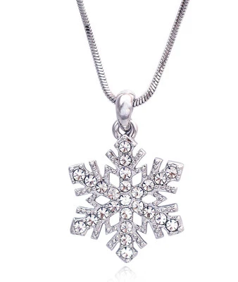 Collar colgante de cristal transparente copo de nieve dama de honor boda joyería nupcial Foto 1 de 3
