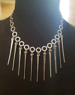 Collar de púas de plata Rachel Zoe nuevo sin etiquetas Foto 1 de 4