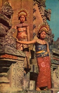 Postal antigua - Dos bailarinas indonesias - Imagen 1 de 1
