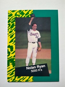 CLASSIC 1991 MLB ""Nolan Ryan 5000 K's"" #5 Rangers TRADING CARD Baseball