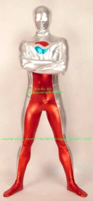 Red and Blue Shiny Metallic Pepsi Catsuit Costume Unisex Pepsi Suit Outfit F1095 - Image 1 of 2