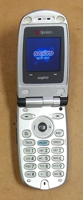 Sanyo SCP-200 - Blue and Silver ( Sprint ) Very Rare Cellular Flip Phone - Image 1 of 4