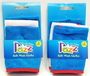 2 Razz Super Soft Baby Face Wash Cloths Tub Time Fun (3 Per Pack) - Choose Color - Picture 1 of 9