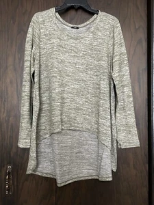 Ladies Heather Green Lightweight Sweater With Hi-Lo Hem-new sz Large - Picture 1 of 6