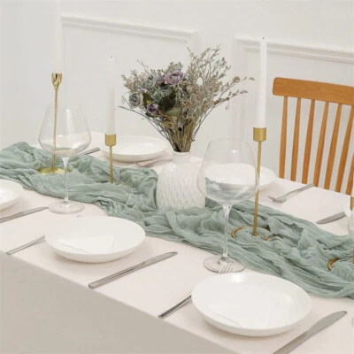 Mesh Tulle Table Runner Flag Tablecloth Frill Kitchen Banquet Home Wedding Party - Image 1 of 4