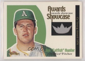 2001 Fleer Showcase Awards Showcase Materials /100 Catfish Hunter HOF