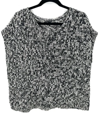 Eileen Fisher Sweater Womens Medium Organic Cotton Linen Boxy Beachy Soft Knit  - Image 1 of 4